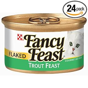 Fancy Feast Gourmet Cat Food, Flaked Trout Feast, 3-Ounce Cans (Pack of 24)