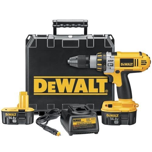 DEWALT DC935VA 14.4-Volt 1/2-inch Heavy-Duty XRP Cordless Hammer Drill/Driver Kit with vehicle charger