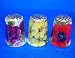 Birchcroft Porcelain China Collectable Thimbles - Set of Three Gold Vibrant Flowers
