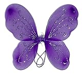 6 Pc Girls Dark Purple & Teal Fairy Set with Wings, Headband, Halo