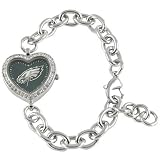 Philadelphia Eagles NFL Silver Rhinestone Ladies Heart Watch
