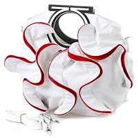 Stylish White, Vibrant Red Large Ruffle Double Handle Satchel Hobo Handbag w/Shoulder Strap Stylish White, Vibrant Red Large Ruffle Double Handle Satchel Hobo Handbag w/Shoulder Strap