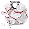Stylish White Vibrant Red Large Ruffle Double Handle