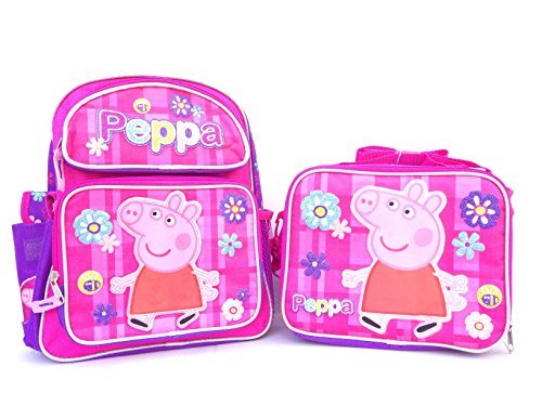 New Peppa Pig Allover Flower Pink Small 12 Inches Backpack(2229)