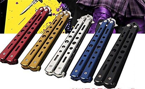 Gold Stunning Practice Training Stainless Steel Butterfly Knife Outdoor Comb