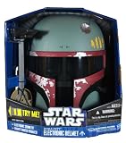 Hasbro Year 2010 Star Wars Series BOBA FETT Electronic Helmet with Bounty Hunter Phrases, Electronic Sound Effects and Working Antenna Light