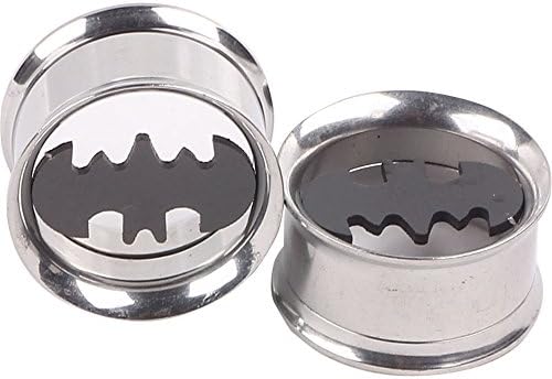 Ximei 316L Surgical Steel Bat Screwed Ear Expansion Expander 1 Pair Body Piercing Plugs for Women Men Girls Boys (6mm(0.24"))