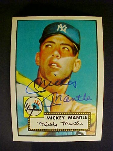 Mickey Mantle New York Yankees #311 1952 Topps Reprints Signed Baseball Card