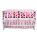 Bask Home Bubbles Red 3-Piece Crib Set