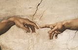 Creation of Adam (Detail)) by Michelangelo Buonarroti poster print,36 in. x 24 in.