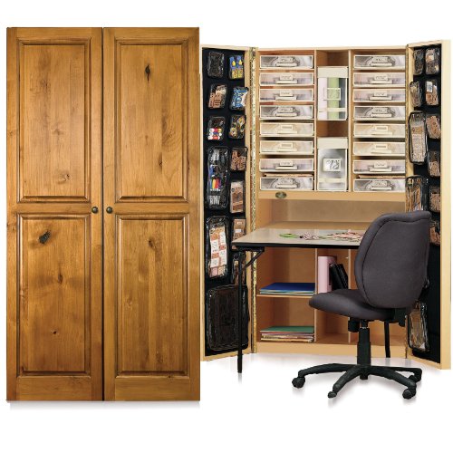 Original Scrapbox Craftbox Knotty Alder Raised Panel Scrapbooking Craft Armoire