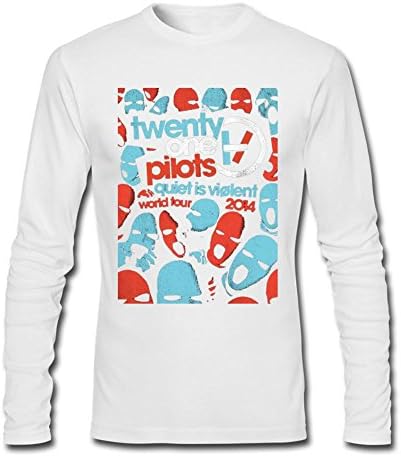 SDUAE Men's Twenty One Pilots Mask Long Sleeve T Shirt XL White