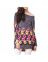 Long Sleeves Cashmere Floral Print  Dress