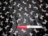 Fabric Lycra Black w/ Rainbow Metallic Accent Bows C412