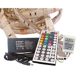 RGB LED Strip Streifen Leiste (7m, 30 LED/m, IP65) mit Controller, 44 Tasten Fernbedienung, 6A Netzteil und 1 LED Band Verbindervon "LED Universum"