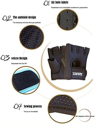 By Smalotus Professional Half Finger Gloves for Sports Fitness Gym Women and Man 5 Color 3 Size