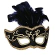 Venetian Feathers Mask - Black