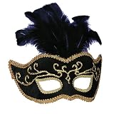 Venetian Feathers Mask - Black