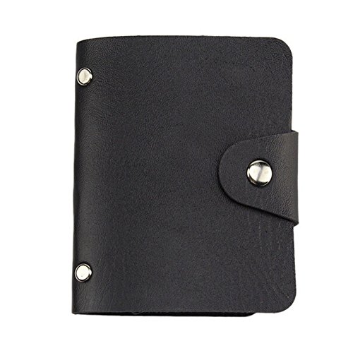 Men and Women Slim PU Leather Portable Credit Card Holder with 24 Card Slots