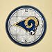 NFL St. Louis Rams Stained Glass Wall Clock