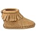 Minnetonka Back Flap Bootie (Infant/Toddler),Tan,2 M US Infant