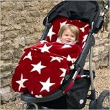 Super Duper Cosytoes Red/White Stars Fake Fur