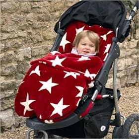 Super Duper Cosytoes Red/White Stars Fake Fur