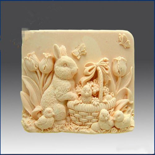 Rabbit with Chicken 50017 Craft Art Silicone Soap mold Craft Molds DIY Handmade soap molds