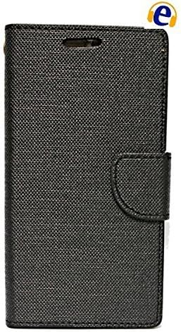 Generic ECellStreet Micromax YU Yuphoria YU5010 Textured Flip Cover Diary Folio Case With Magnet Lock - Black