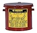 Justrite 09200 Galvanized Steel Counter Top Oily Waste Can, Red, w/Hand-Operated Cover, FM & UL. 2 Gallon (8L) Size.