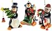 Set of 3 Porcelain Glazed Penguin Christmas Ornaments
