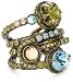 Sorrelli "Meadow Mist" Stacked Circular Crystal Gold-Tone Adjustable Ring