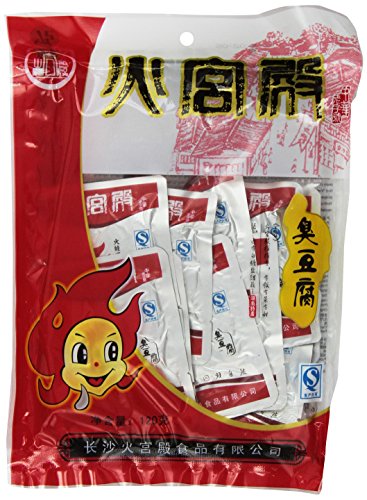 CNsnack Chinese Special Snack food: Huogongdian Stinky Tofu Dried Bean Curd Fried tofu Hunan Specialty Leisure Delicious Snacks 360g (120g*3 Packs)