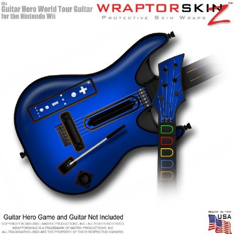 Colorburst Blue Skin fits Band Hero, Guitar Hero 5 & World Tour Guitars for Nintendo Wii (GUITAR NOT INCLUDED) by WraptorSkinz