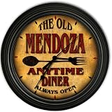 Mendoza 's Family Diner Black Cascading Pub Style Wall Clock