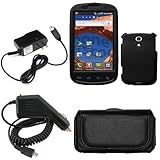 iNcido Brand Samsung D700/Epic 4G Combo Rubber Black Protective Case Facepl ....