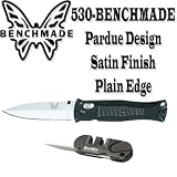 Benchmade 530 Pardue Design Axis Folder 3.25in. Plain Edge Blade & Famed Pocket Pal Sharpener for Plain & Serrated Edge Blades Benchmade 530 Pardue Design Axis Folder 3.25in. Plain Edge Blade & Famed Pocket Pal Sharpener for Plain & Serrated Edge Blades