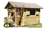 Spielhaus Louis aus Holz mit Fußboden 1,5 x 1,2 m + Terrasse