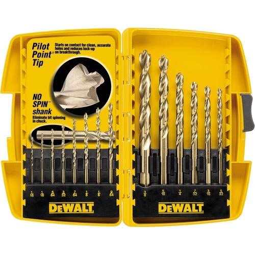 DEWALT DW1169 Pilot Point Twist Drill Bit Assortment, 14-Piece