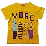 《H28年夏物》 nico hrat(ニコフラート) 製品洗い加工済み 天竺サーフボードTシャツ 95cm/YE NO.B-260133