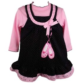 Rare Editions Girls Navy/Pink Spotted Ballet Slippers Pinafore Dress-2 years