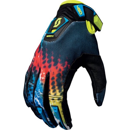 Scott 450 Thrust Men's Dirtbike Motorcycle Gloves - Black/Green / X-Large
