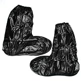 Lightweight Outdoor Partner Spring Summer Rainstorm Rainy Day Rainsuit Raingear Motorcycle Road Bike Cruiser Chopper Driving Biker Waterproof Gear Boot Shoe Cover with Side Zipper Black Adult Mens US 12-13 ( Euro 46-47 )