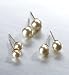 3 Pair Pearl Effect Earrings