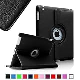 Fintie (Black) 360 Degree Rotating Stand Smart Cover PU Leather Case for Apple iPad 4th Generation Retina Display / the new iPad 3 / iPad 2 (Wake/sleep Function)-Multi Color Options