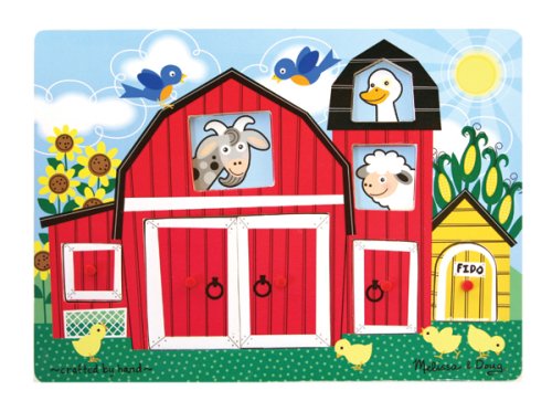 Melissa & Doug Princess, Ballerina and Girl Dress-Up plus Farm Peek-a-Boo Wooden Peg Puzzle Bundle