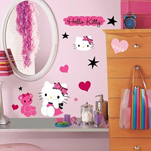 Defonia Couture 38 Big Wall Decals Pink Black Room Decor Sticker Stars Heart