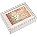 Confirmation Ivory Finish with Brushed Gold Color Trim Jewelry Music Box - Plays Ave Maria