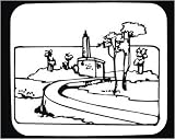 Mouse Pad with black and white , road, Indonesia, building, landscape, scene, tower