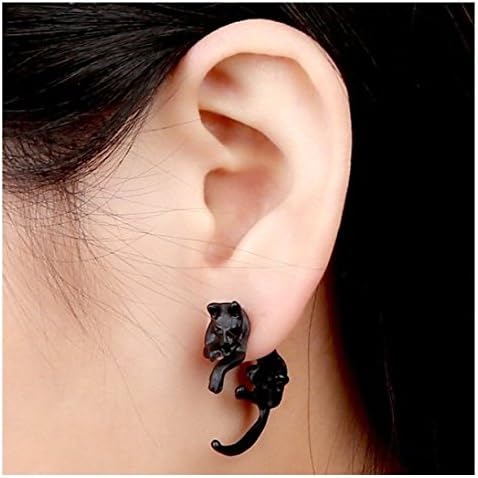 Perfect shopping Jewelry Punk Unique Fashion Womens Cute Lovely Black Leopard Piercing Earring Danglers (Black Leopard)